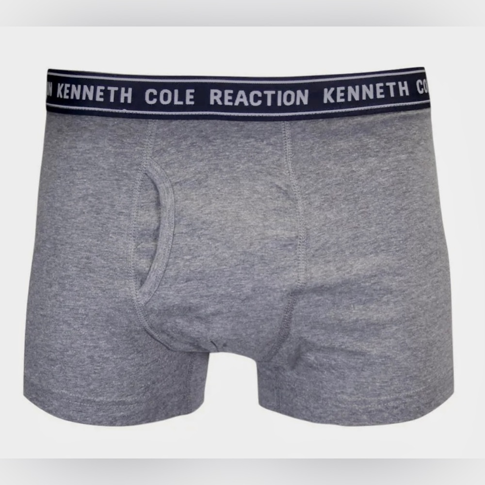 Kenneth Cole Men's Classic Cotton Trunks- gray.